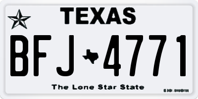 TX license plate BFJ4771