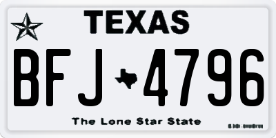 TX license plate BFJ4796