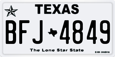 TX license plate BFJ4849