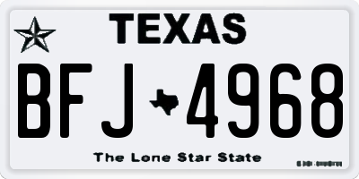 TX license plate BFJ4968