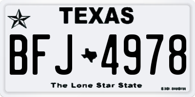 TX license plate BFJ4978