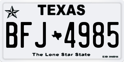 TX license plate BFJ4985