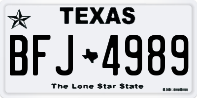 TX license plate BFJ4989