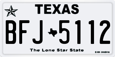 TX license plate BFJ5112
