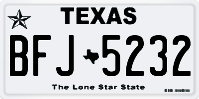 TX license plate BFJ5232