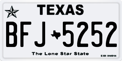 TX license plate BFJ5252