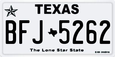 TX license plate BFJ5262