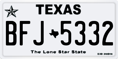TX license plate BFJ5332