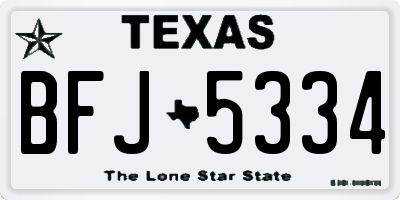 TX license plate BFJ5334