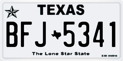 TX license plate BFJ5341