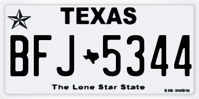 TX license plate BFJ5344