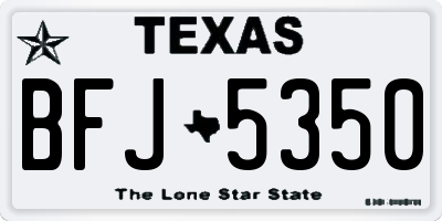 TX license plate BFJ5350
