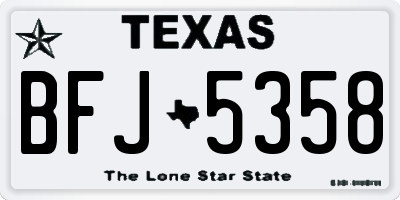 TX license plate BFJ5358