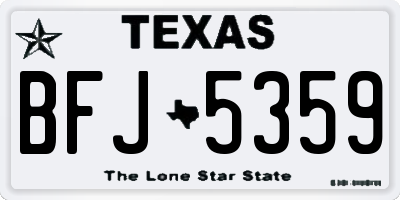TX license plate BFJ5359