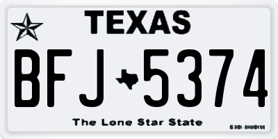 TX license plate BFJ5374