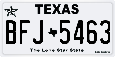 TX license plate BFJ5463