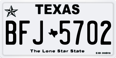 TX license plate BFJ5702