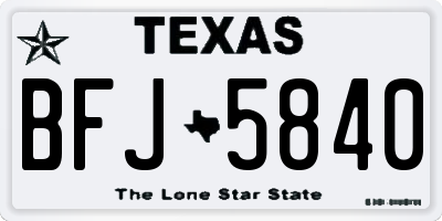 TX license plate BFJ5840
