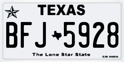 TX license plate BFJ5928