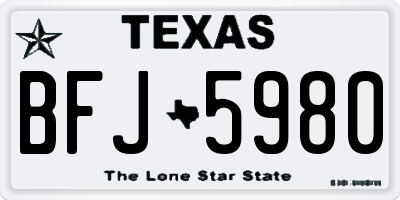 TX license plate BFJ5980