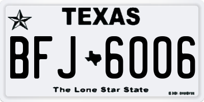 TX license plate BFJ6006