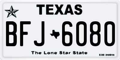 TX license plate BFJ6080