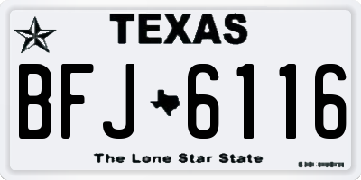 TX license plate BFJ6116