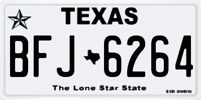 TX license plate BFJ6264