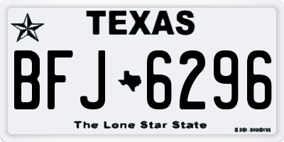 TX license plate BFJ6296