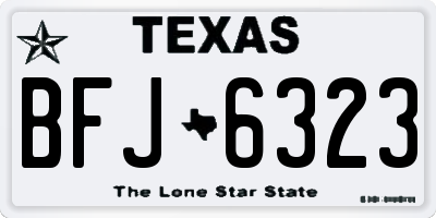 TX license plate BFJ6323