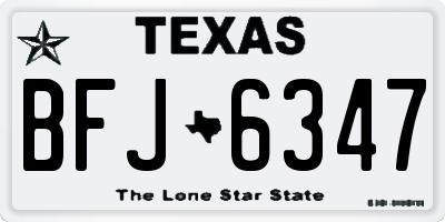 TX license plate BFJ6347