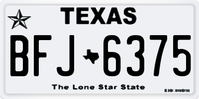 TX license plate BFJ6375