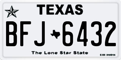 TX license plate BFJ6432