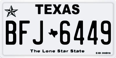 TX license plate BFJ6449