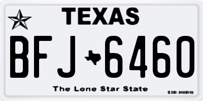 TX license plate BFJ6460