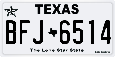 TX license plate BFJ6514