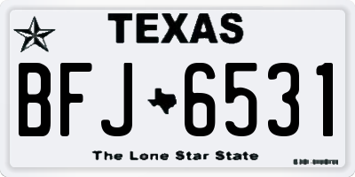 TX license plate BFJ6531