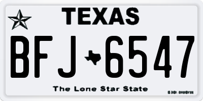 TX license plate BFJ6547