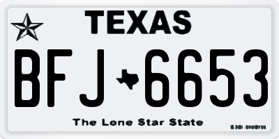 TX license plate BFJ6653