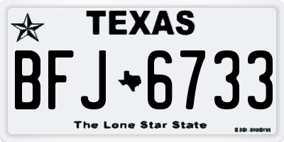 TX license plate BFJ6733