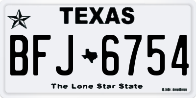 TX license plate BFJ6754