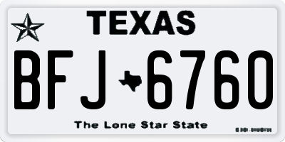 TX license plate BFJ6760