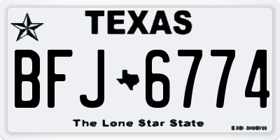 TX license plate BFJ6774