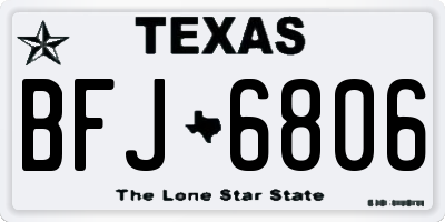 TX license plate BFJ6806