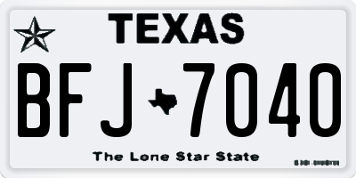 TX license plate BFJ7040