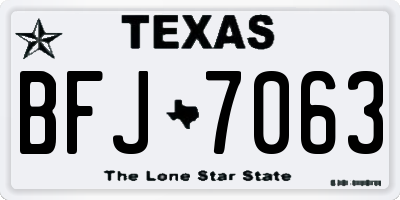 TX license plate BFJ7063