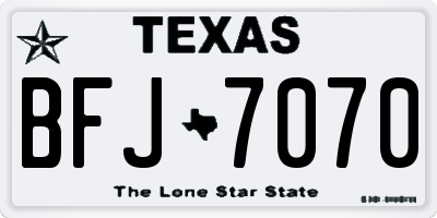 TX license plate BFJ7070