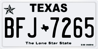 TX license plate BFJ7265