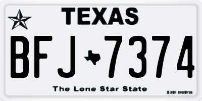 TX license plate BFJ7374