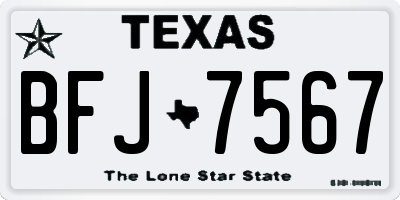 TX license plate BFJ7567